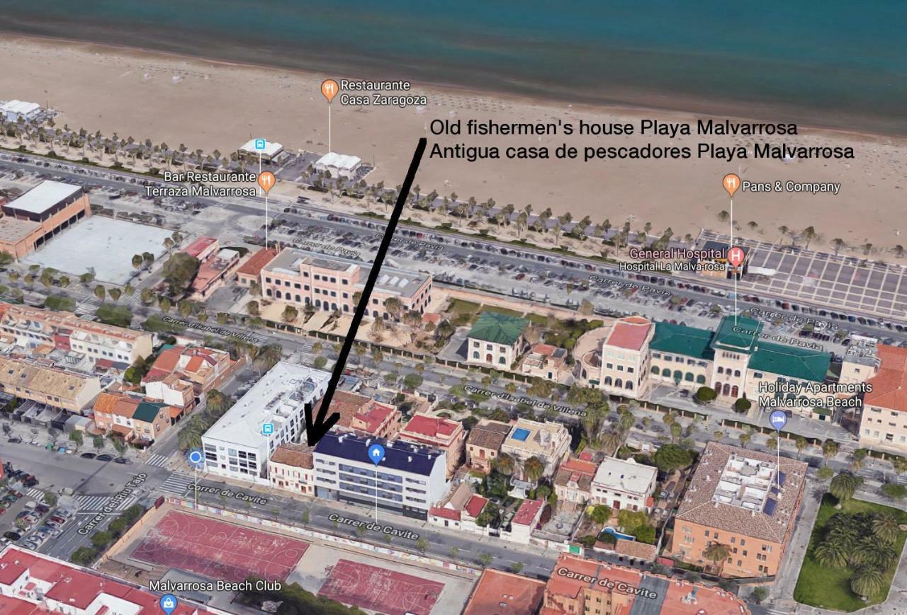 Old Fisherman'S House In Malvarrosa Beach Valencia Ngoại thất bức ảnh